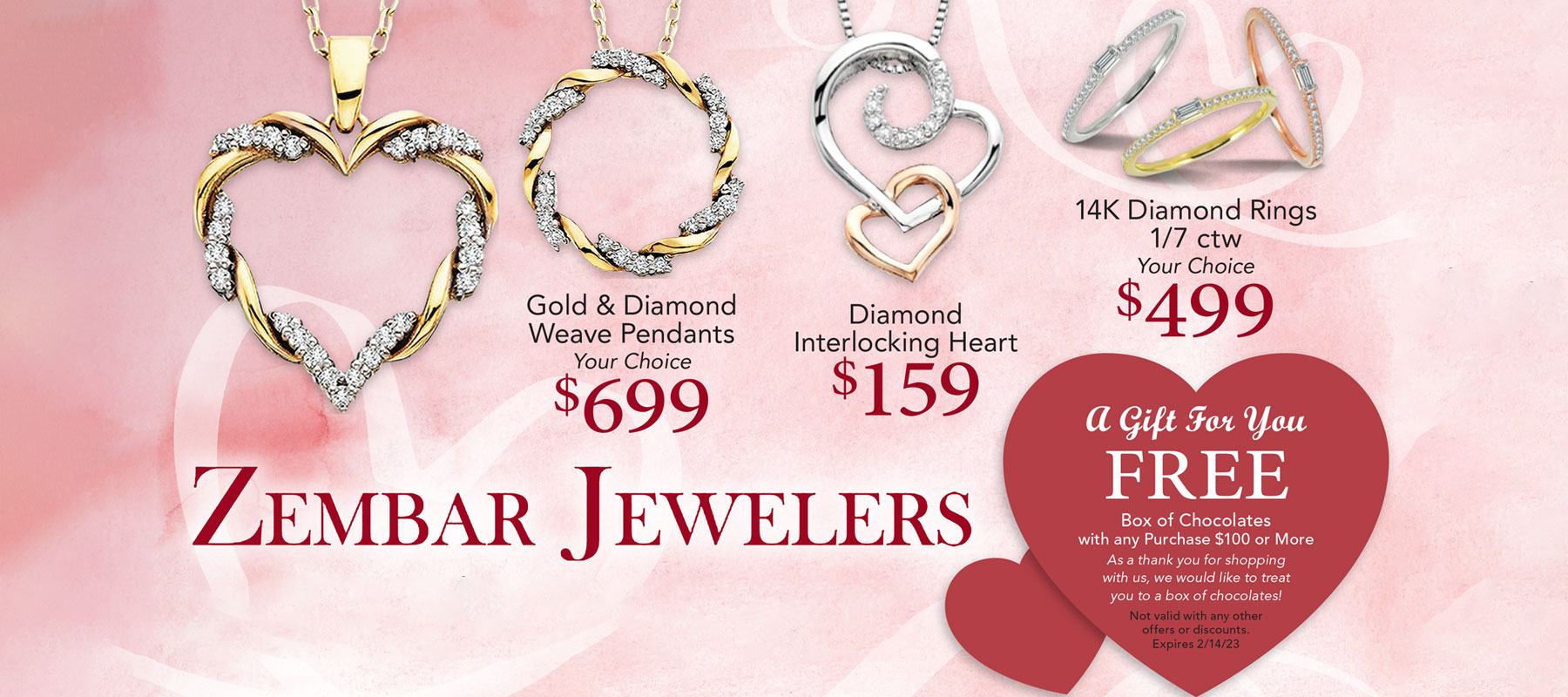 Zembar Jewelers Valentine’ Day Specials